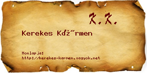 Kerekes Kármen névjegykártya