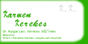 karmen kerekes business card